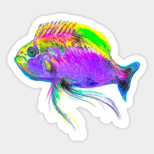 Colorful Neon Fish Sticker
